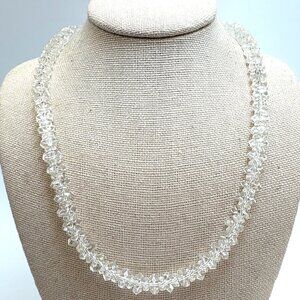 Antique Faceted Crystal Beaded Design Necklace Size 17-20" Length Adjustable